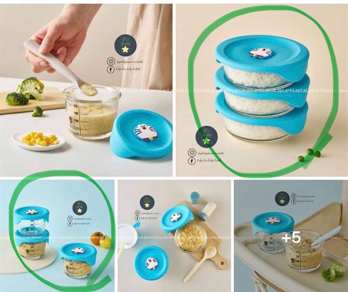 LocknLock Set 3 hộp trữ Doraemon, size lớn