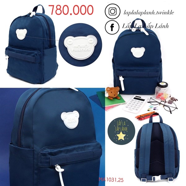 Winghouse Balo Xanh đậm Logo gấu trắng