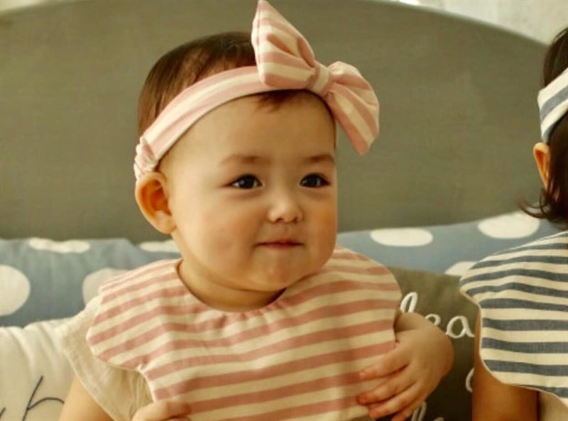 Yếm Vải Uidong Sọc ngang Hồng