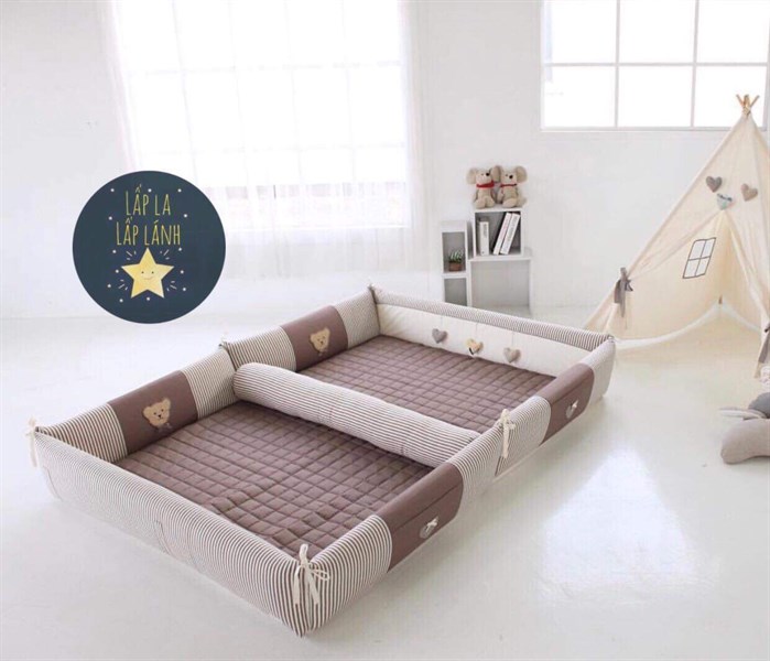 Vivienda Bumper bed gấu nâu size 1m6x2m2