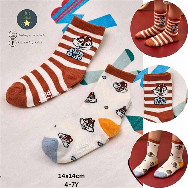 ModernHouse Set vớ 2p Chip Dale size 4-7Y
