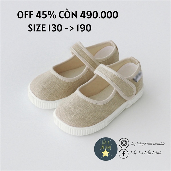 Petitshoes Giày búp bê beige trơn size 150