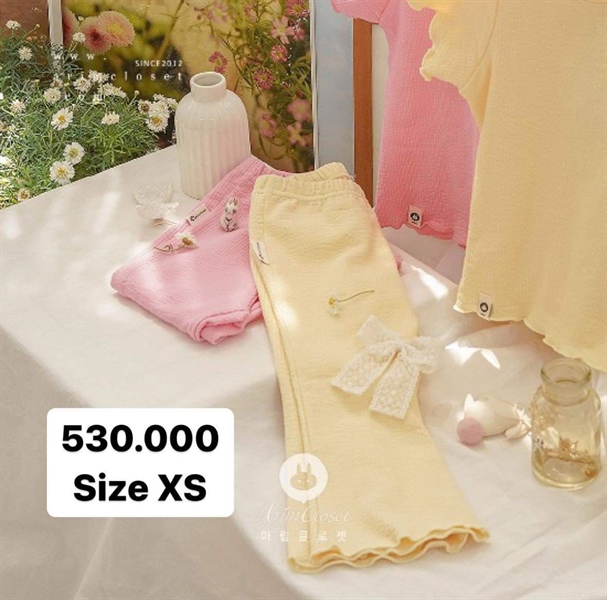 Arimcloset Quần tay bèo Vàng trơn size XS