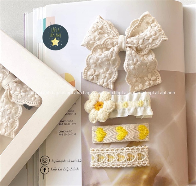 ReinaJ Set kẹp nơ nhung A13