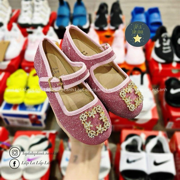 Bimbobimba Giày nhung hồng size 150