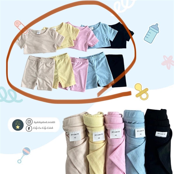 Rangubebe Đồ bộ trơn Xanh dương size XS
