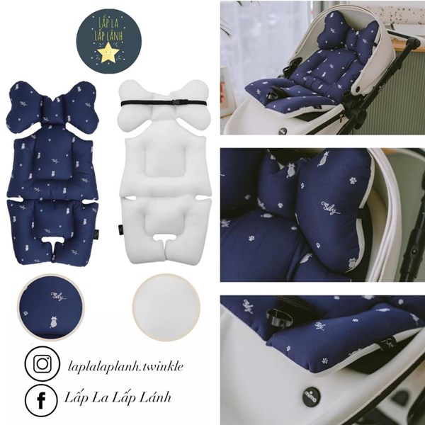 BILY Nệm lót xe đẩy Simple Cat thêu