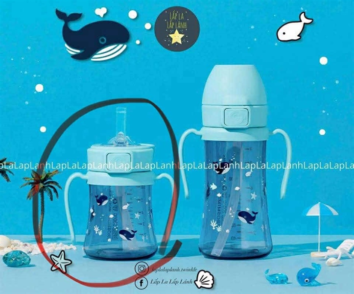 Grosmimi Bình nước Cá voi 200ml