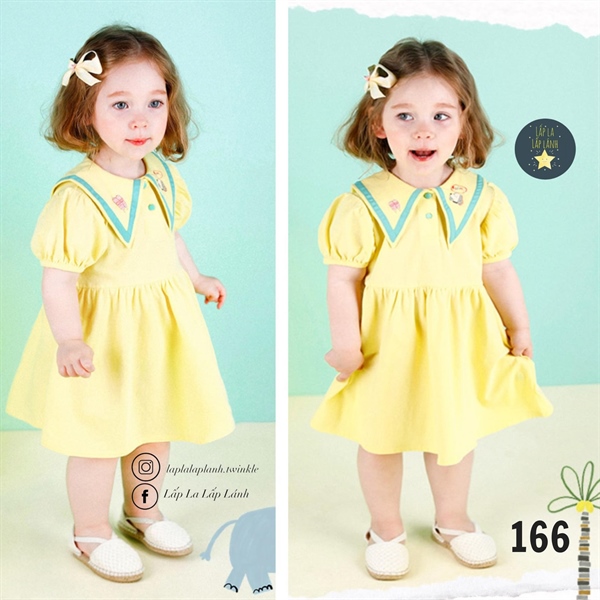 Mollimelli Đầm vàng cổ thuỷ thủ