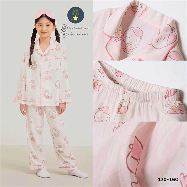 Spaokids Set pyjama SPPPF49KU6 dài tay cổ V