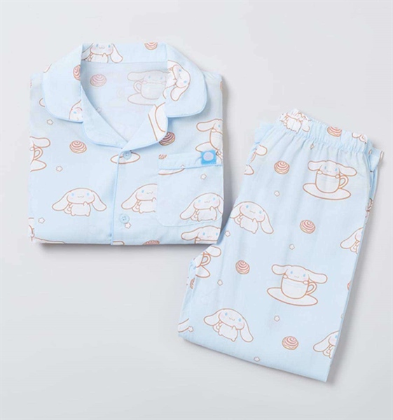 Spaokids Set pyjama Cinnamoroll dài tay cổ V size 130