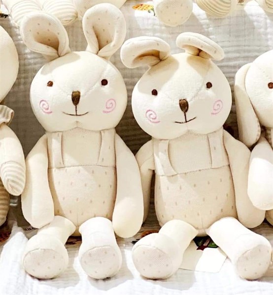 JnT Thú bông organic Thỏ quần yếm 28cm