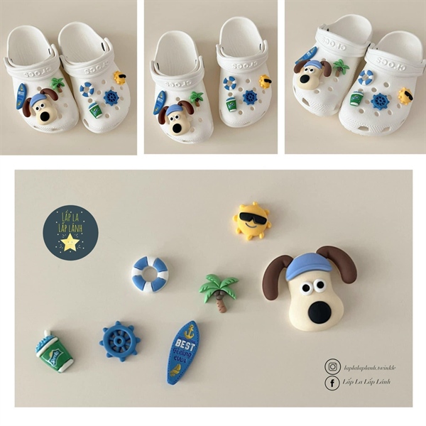 Littledeer Set charm Cún xanh