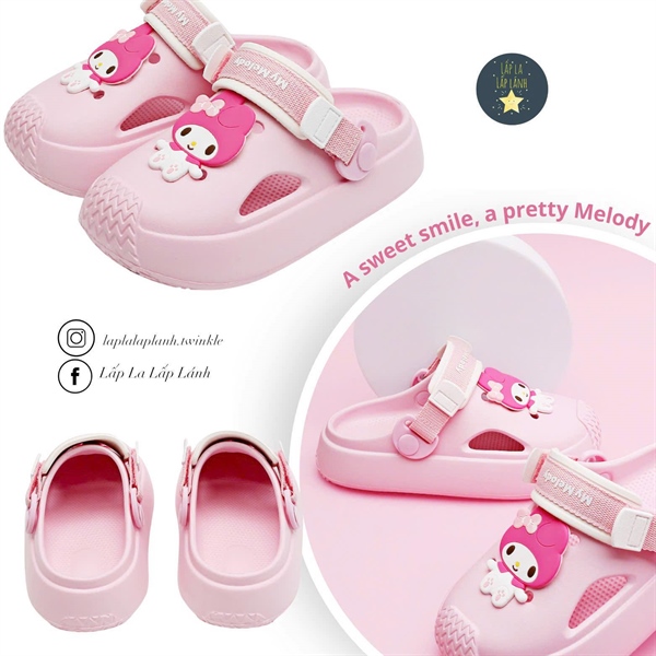 Shoelamode Sục nhựa melody hồng size 190