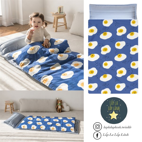 Juhodeco Set ngủ Ốp la Xanh