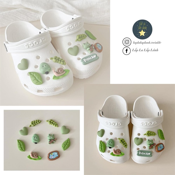 Littledeer Charm hoa lá xanh