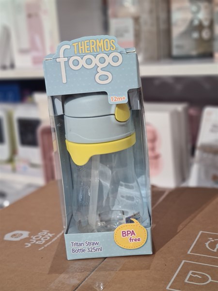 Foogo Bình nước ống hút thẳng Xanh