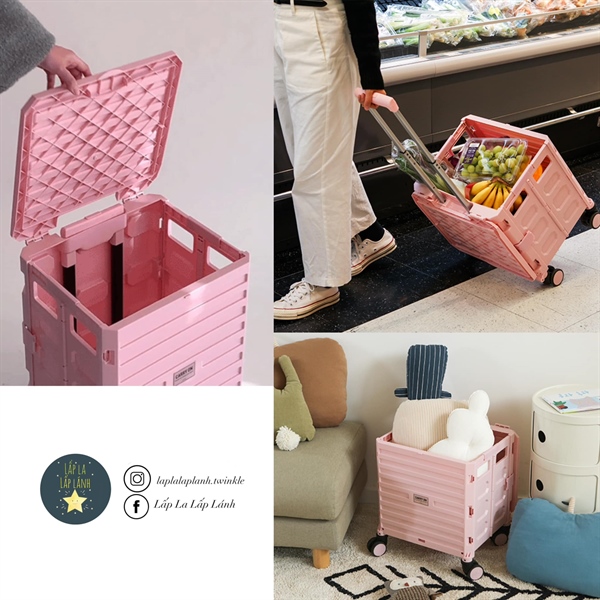 Dailylike Xe đẩy đi chợ Hồng