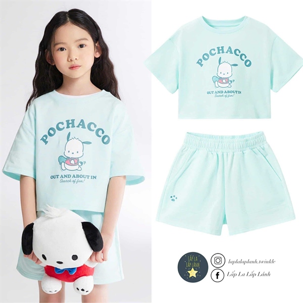 Spaokids Đồ bộ Pochaco cotton ngắn tay size 120