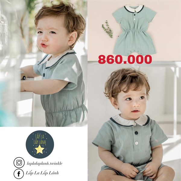 Happy Prince Romper Xanh mint for boy