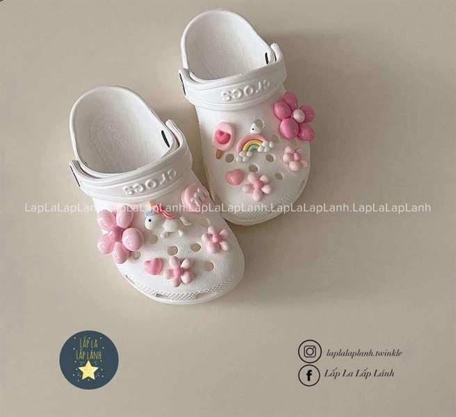 Littledeer Charm hoa unicorn hồng