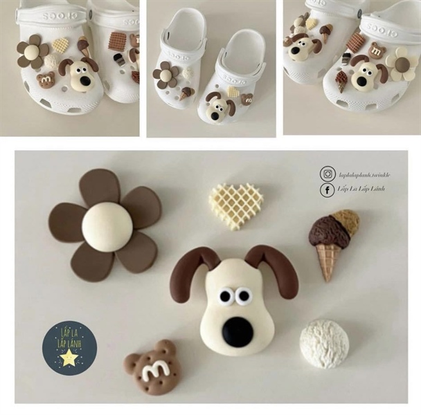 Littledeer Set charm Cún nâu