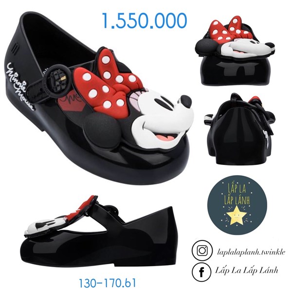 Minimelissa Giày búp bê Minnie Đen size 140