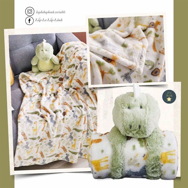 ModernHouse Set chăn kèm thú bông Dino