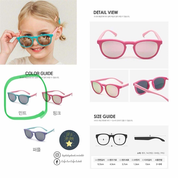 Spunkid Kính mát tráng gương Alicia Mint