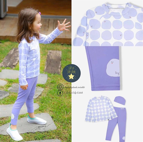 BayB Set đồ bơi 3p Chấm bi tím size L