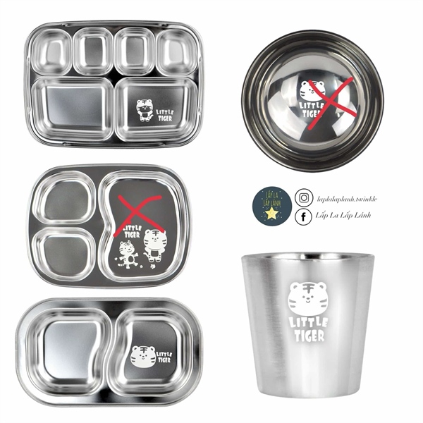 Dongyang Khay inox 3 ngăn hổ