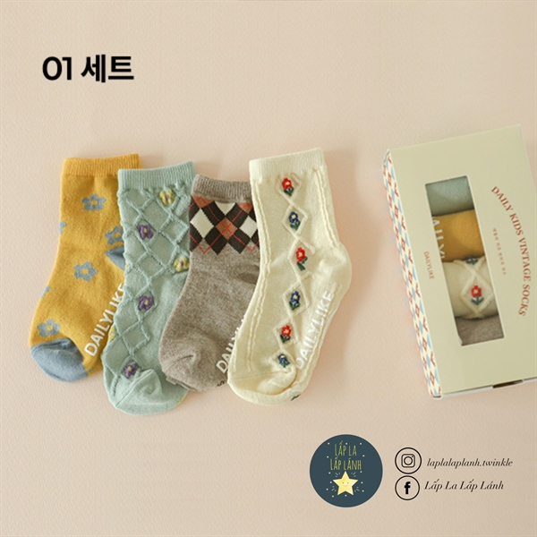 Dailylike set 4 vớ mẫu 2 size S