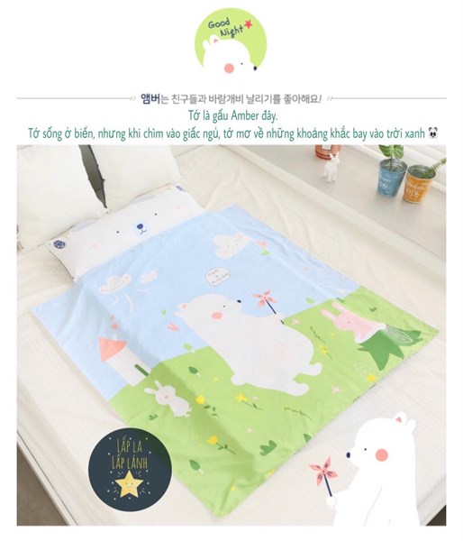 Beautehouse Set Ngủ Gấu Amber Chăn Mỏng