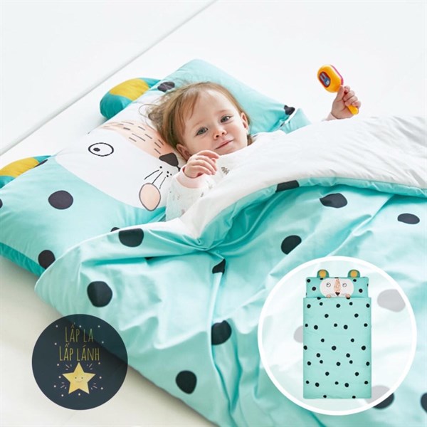 Bonitabebe Set Ngủ Báo Tiffany + Túi Chống Thấm