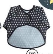 Easyfabric Áo yếm chống thấm Đen chấm bi xanh size S