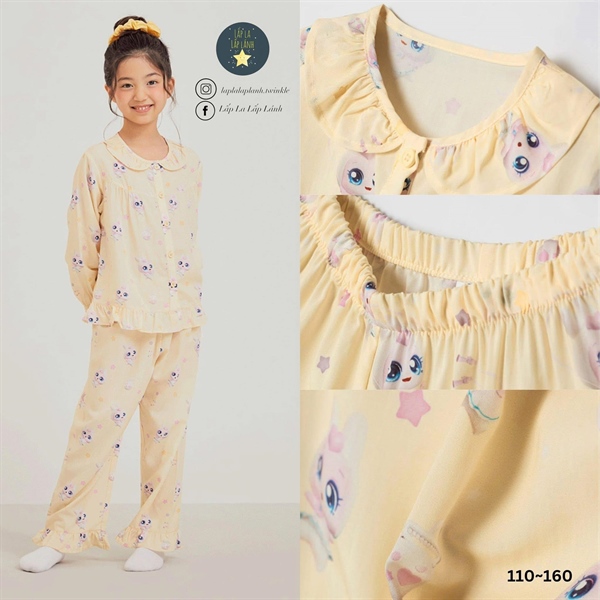 Spaokids Set pyjama SPPPF49KU8 dài tay cổ bèo