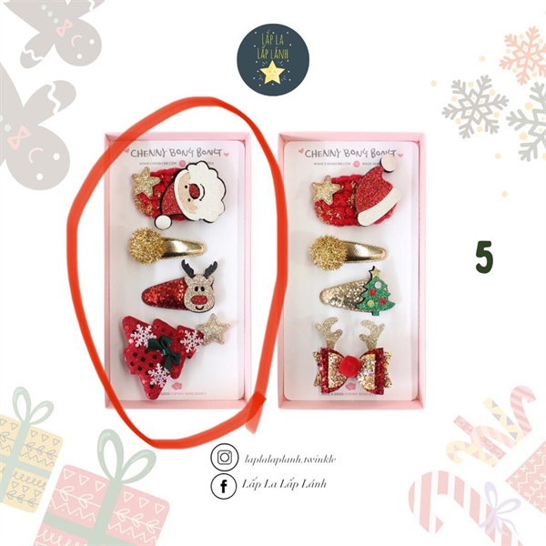 ChennyBongBong Set kẹp ông già Noel