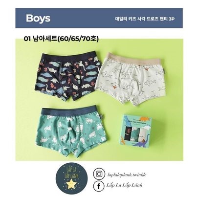Dailylike Set quần chip Boy 1 size 70 6-7y