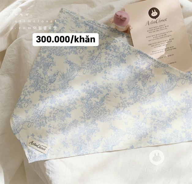 Arimcloset Khăn họa tiết Xanh dương tam giác