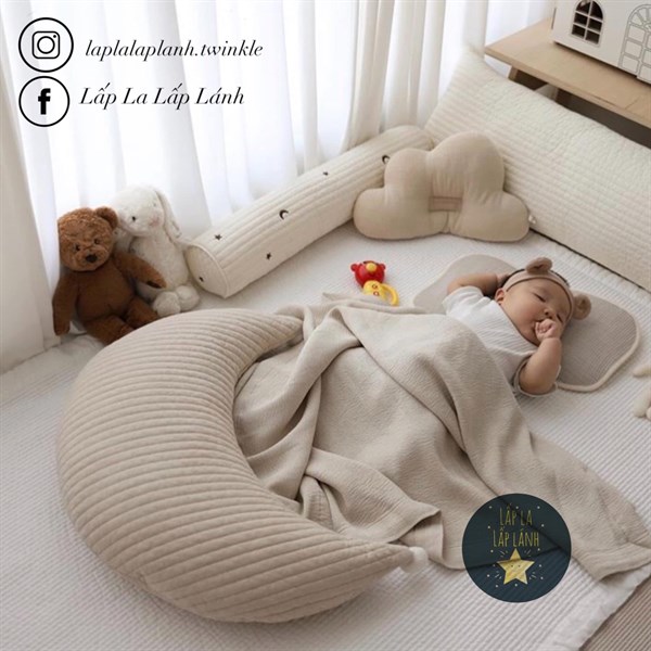 All4home Moon pillow vân sọc beige 65x35cm