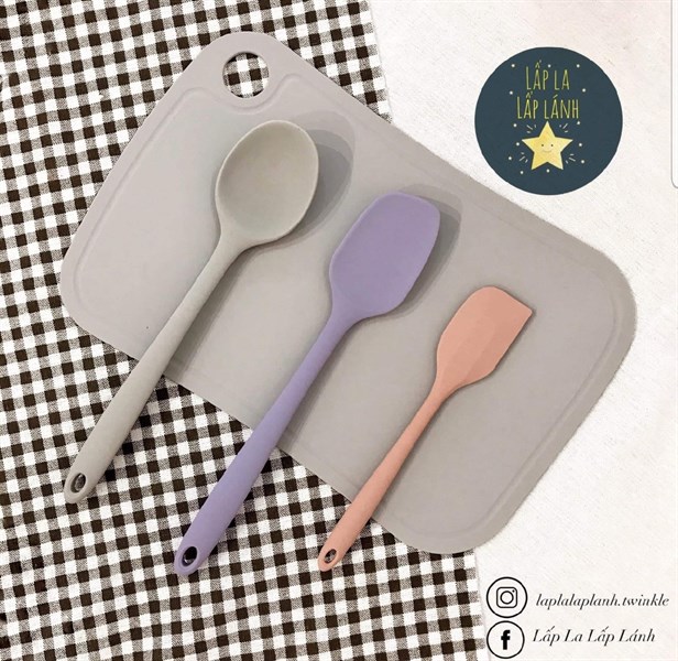 Dailylike Set 3 thìa Tím Hồng Xám