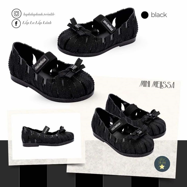 Minimellisa Giày búp bê đen MSKCF2TSMB11BLK size 180