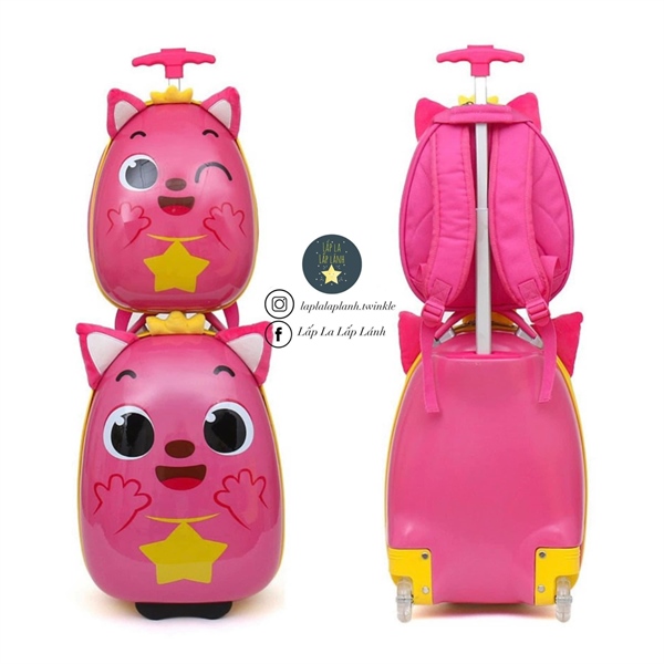 Pinkfong Vali kèm balo Hồng