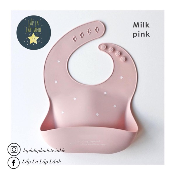 Trickholic Yếm Silicone Twinkle nền Hồng