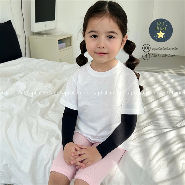 ECLL Găng chống nắng cho bé Đen size S 3-6y