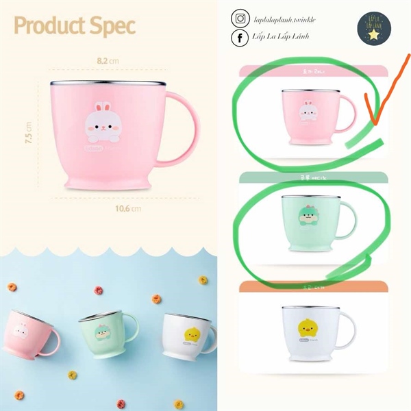 Edison Ly inox Thỏ trắng nền hồng