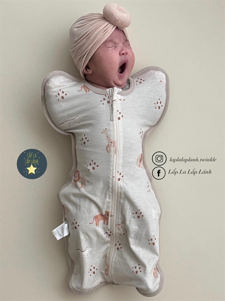 SundayHug Swaddle Kén ngủ size S (3-7kg) Safari Beige