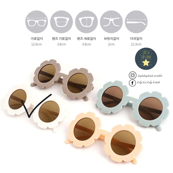 Bayb Kính mát gọng hoa Cream