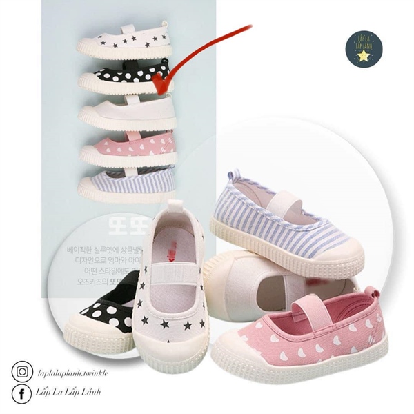 Ozkiz Slipon Đen chấm bi trắng size 150