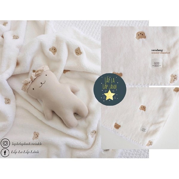 MILKHOUSE Chăn lông Gấu 70x90cm